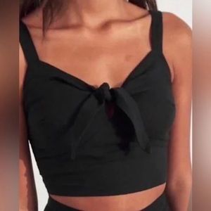 Hollister Viscose Tie Front Cropped Tank Top